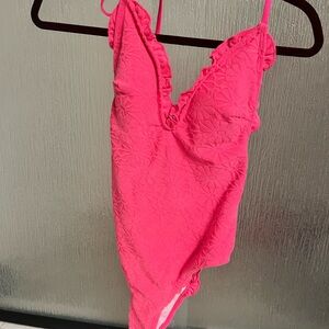 Pink Floral Women's One Piece Swimsuit